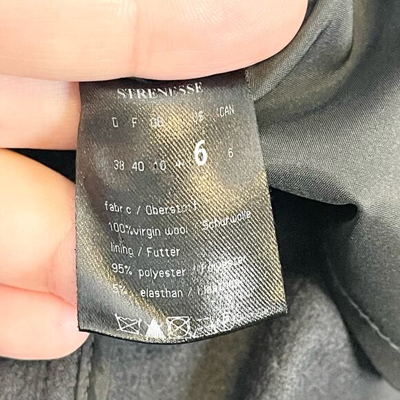 Strenesse Wool Women's Dark Blue/Gray Peacoat Jacket Size 6 - Picture 9 of 9